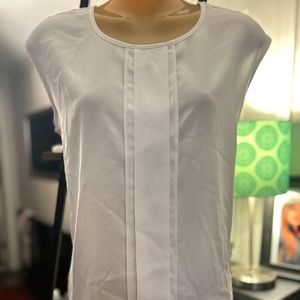 Ann Taylor White Sleeveless Blouse